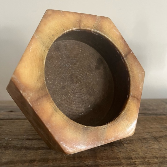 Set of Two Brown Alabaster Decorative Jars - Picture 6 of 14